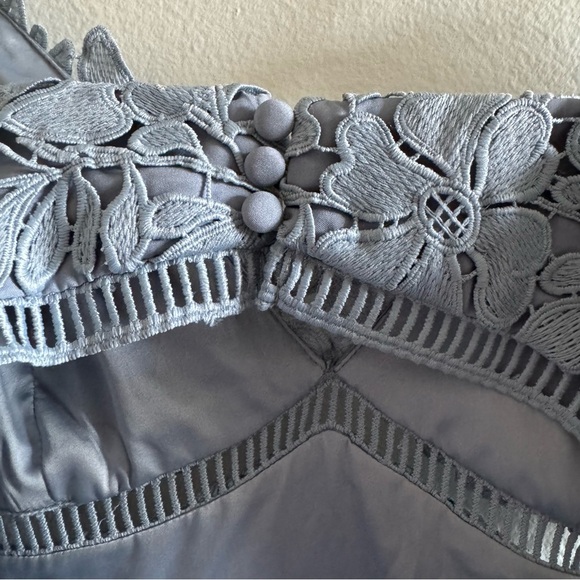 Bardot Dusty Blue Botanical Lace Midi Dress size Small - Picture 10 of 14